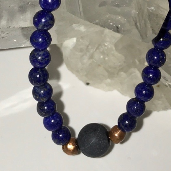 Child’s Lapis Lazuli Stretchy Crystal Bracelet - Picture 6 of 10
